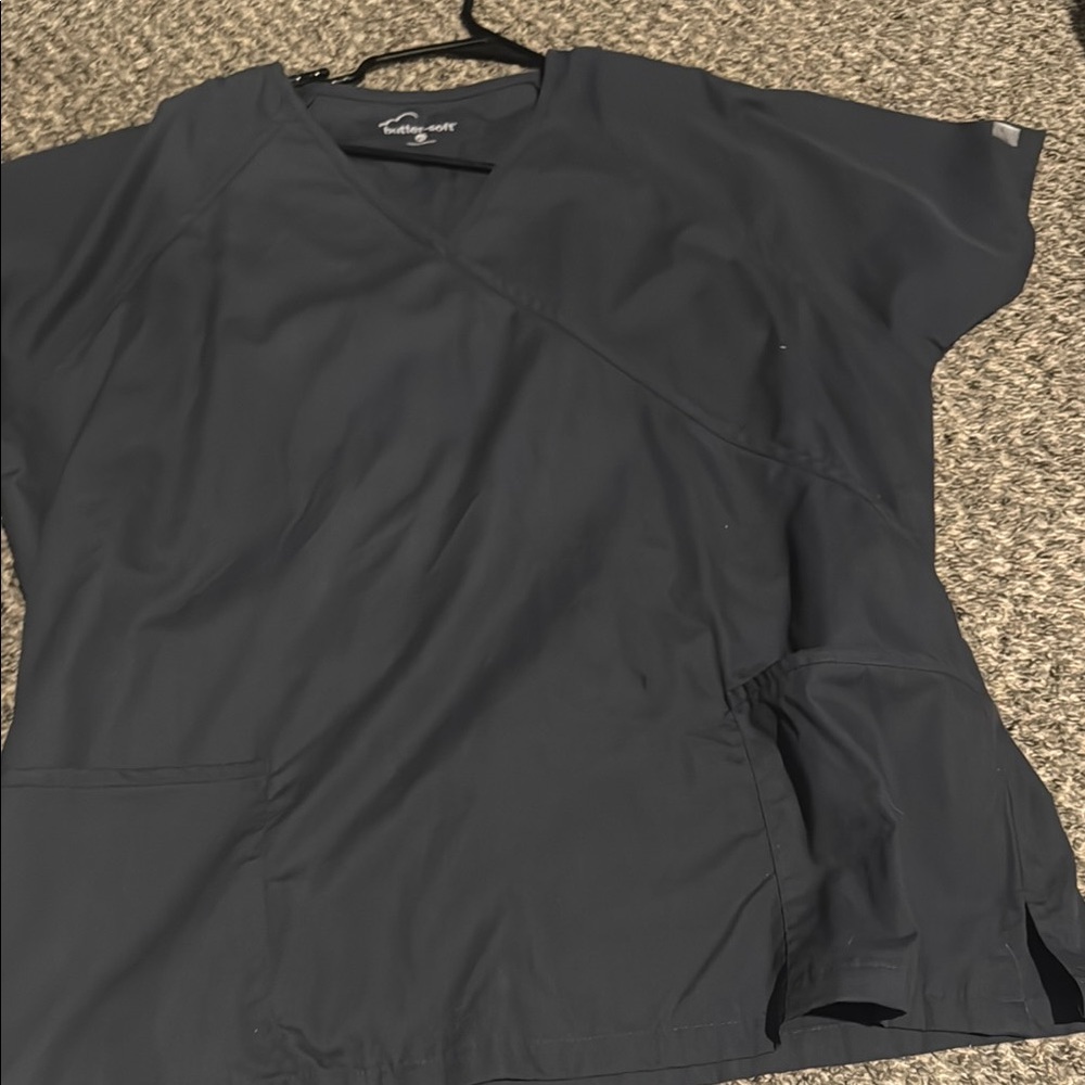 Dark Gray Scrub Top
